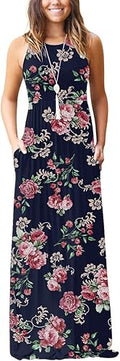 Comfortable Racerback Maxi Dress with Pockets for Women by GRECERELLE