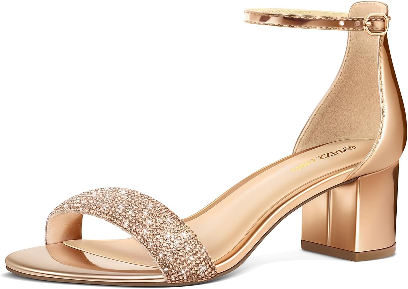 PIZZ ANNU Women's Low Block Chunky Heels Sandals for Comfort