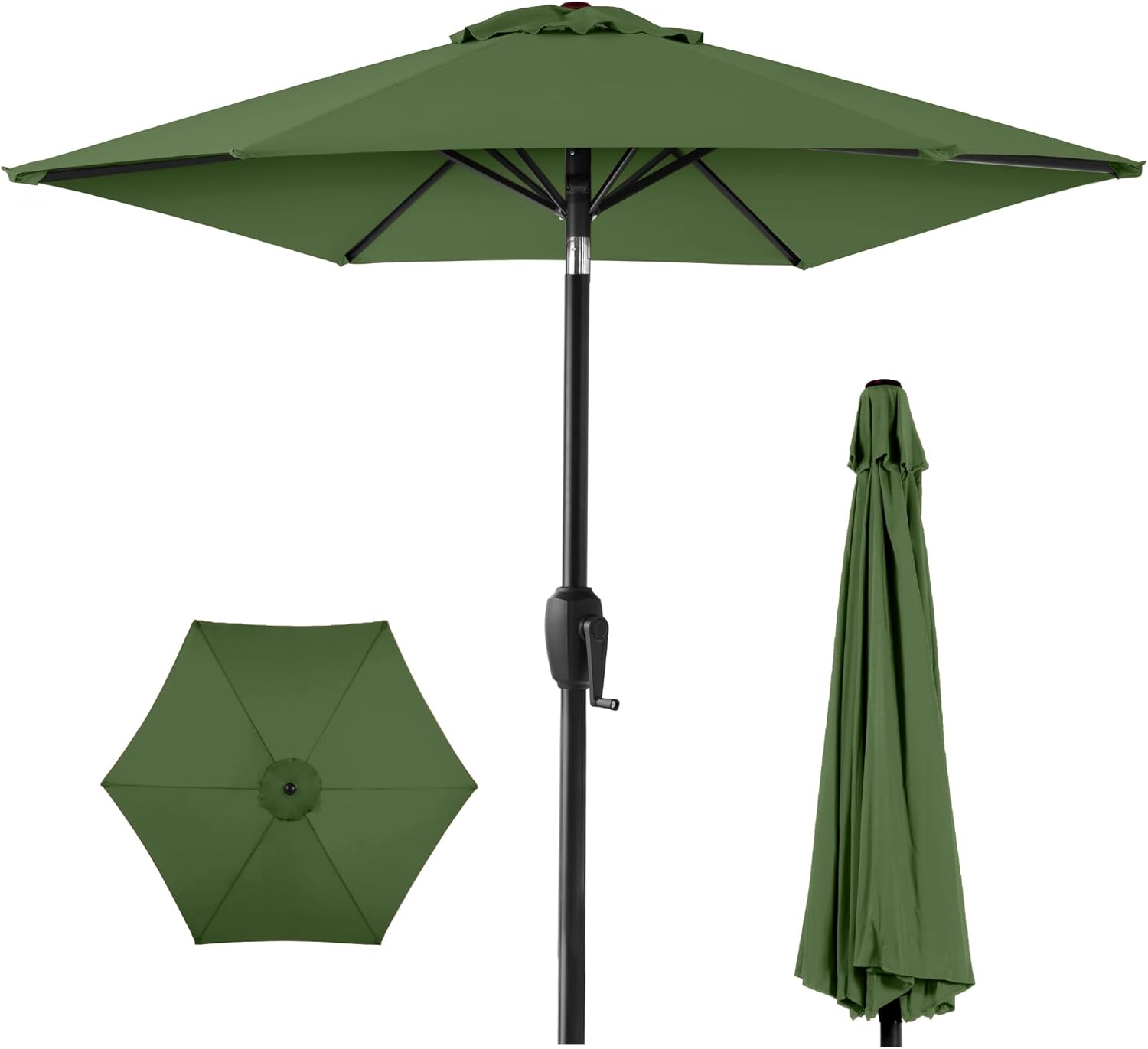 7.5ft Heavy-Duty Round Outdoor Market Table Patio Umbrella