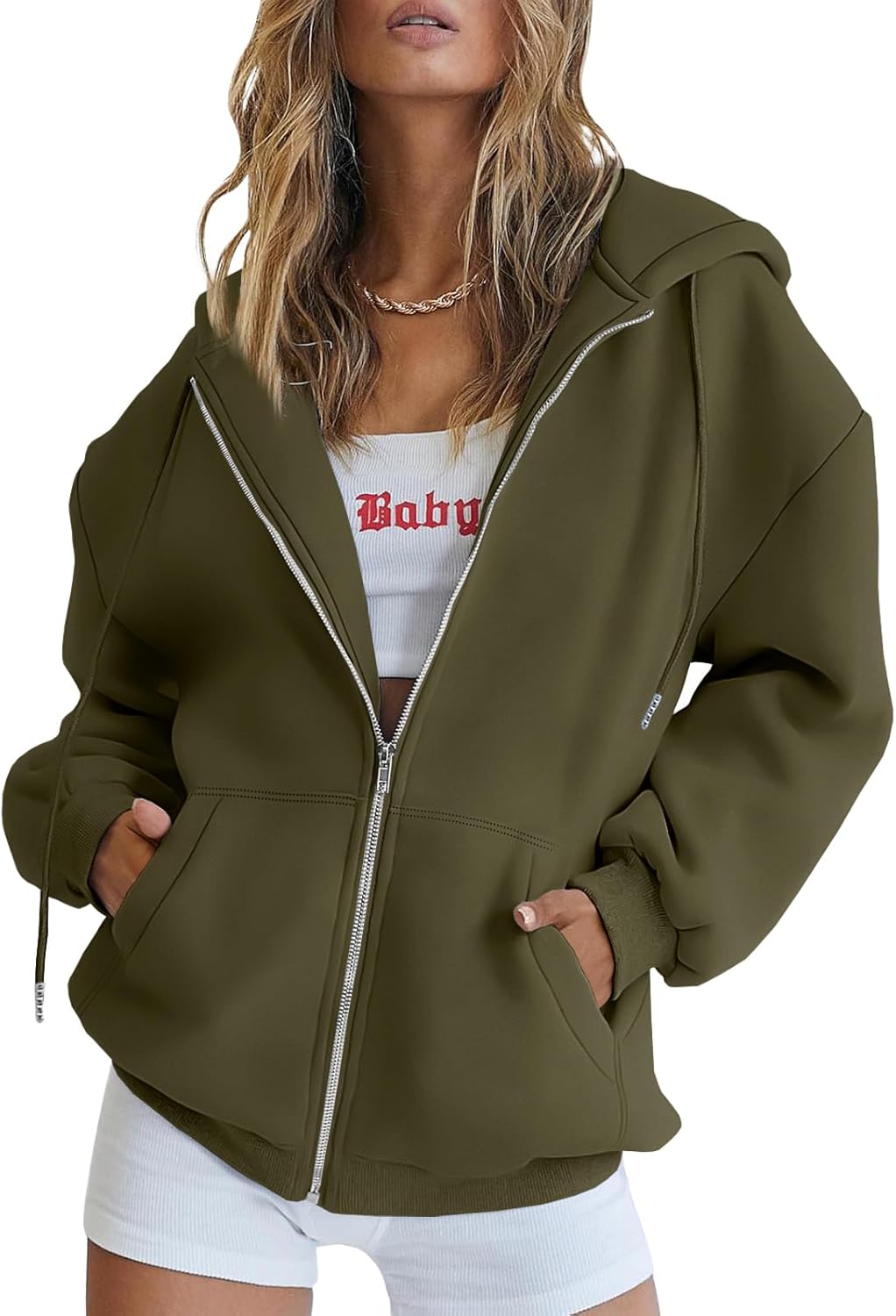 Trendy Queen Womens Zip Up Hoodies for Fall and Winter Style