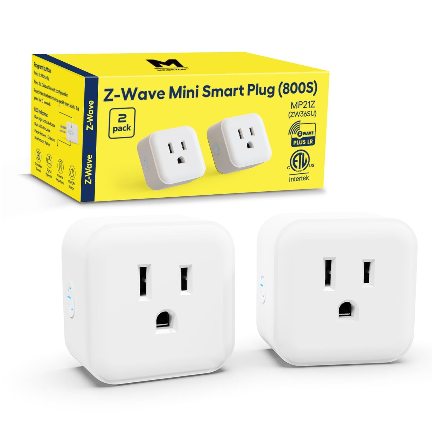 Minoston Z-Wave Outlet Mini Plug-in Socket for Smart Home Control