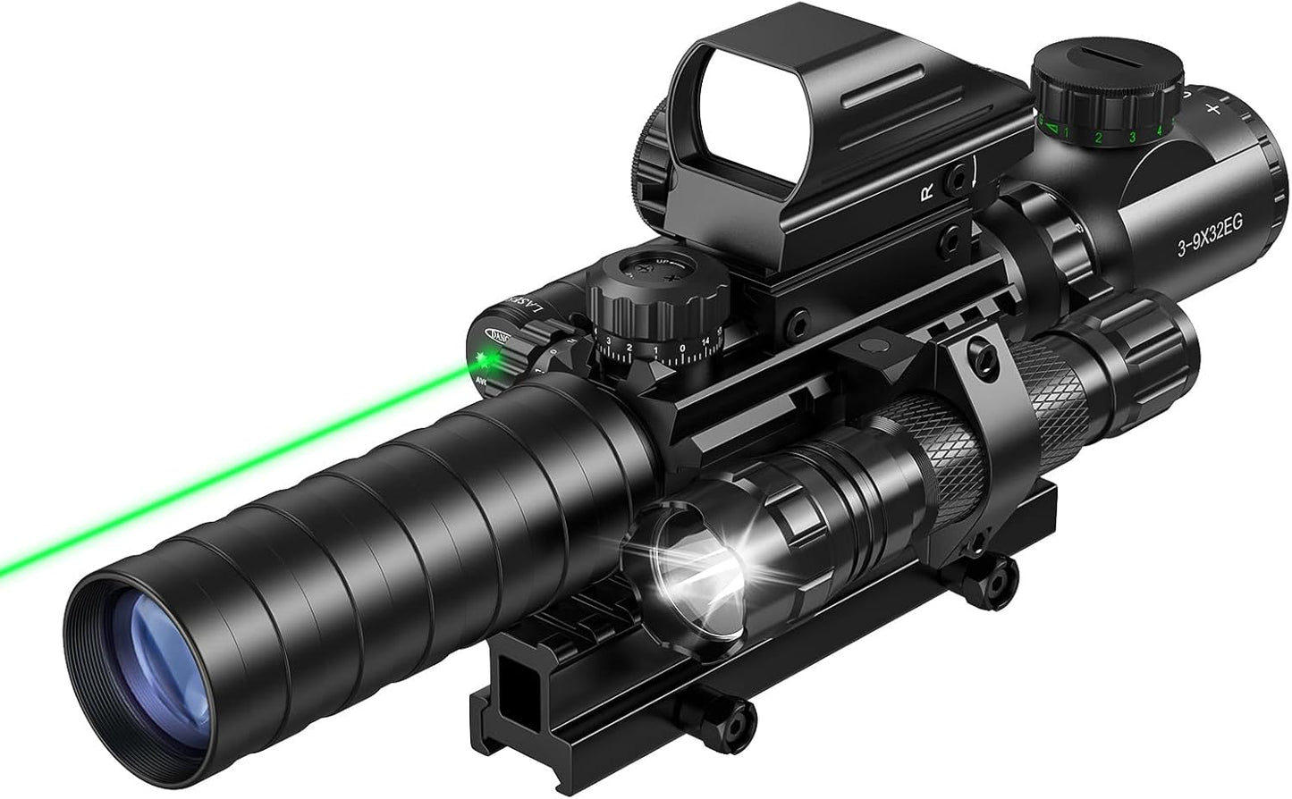 MidTen 3-9x32 Scope Combo with Illuminated Optics & Laser Sight