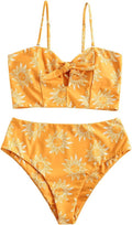 Ribbed Keyhole Tied High Waisted Bikini Set - Flattering Two Piece