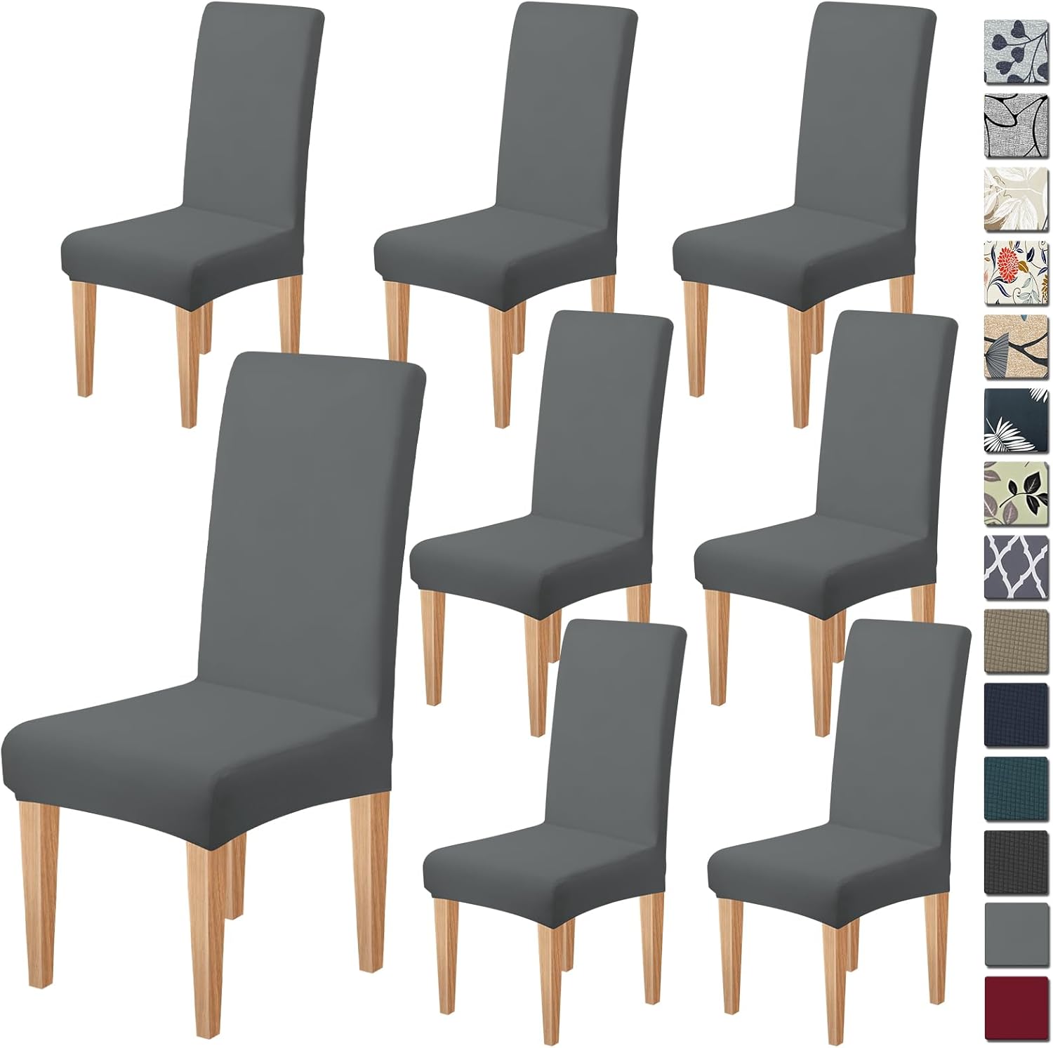 Dioxide High Stretch Chair Covers for Dining Chairs Set of 8