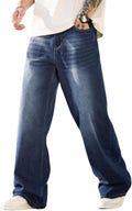 Mens Baggy Jeans Y2K Wide Leg Denim Pants - Loose Vintage Fit