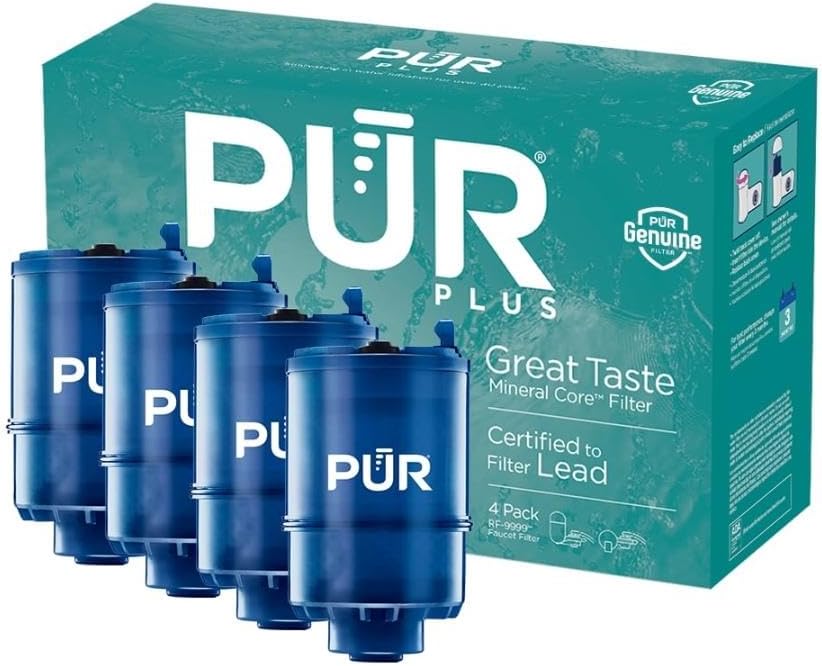 PUR Plus Faucet Mount Replacement Filter 4-Pack for Cleaner Water