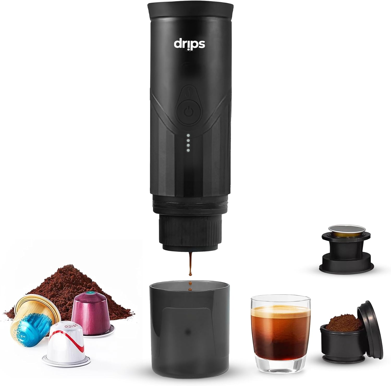 Portable Electric Espresso Maker: 3-4 Min Self-Heating, 20 Bar Pressure - Perfect for On-the-Go!