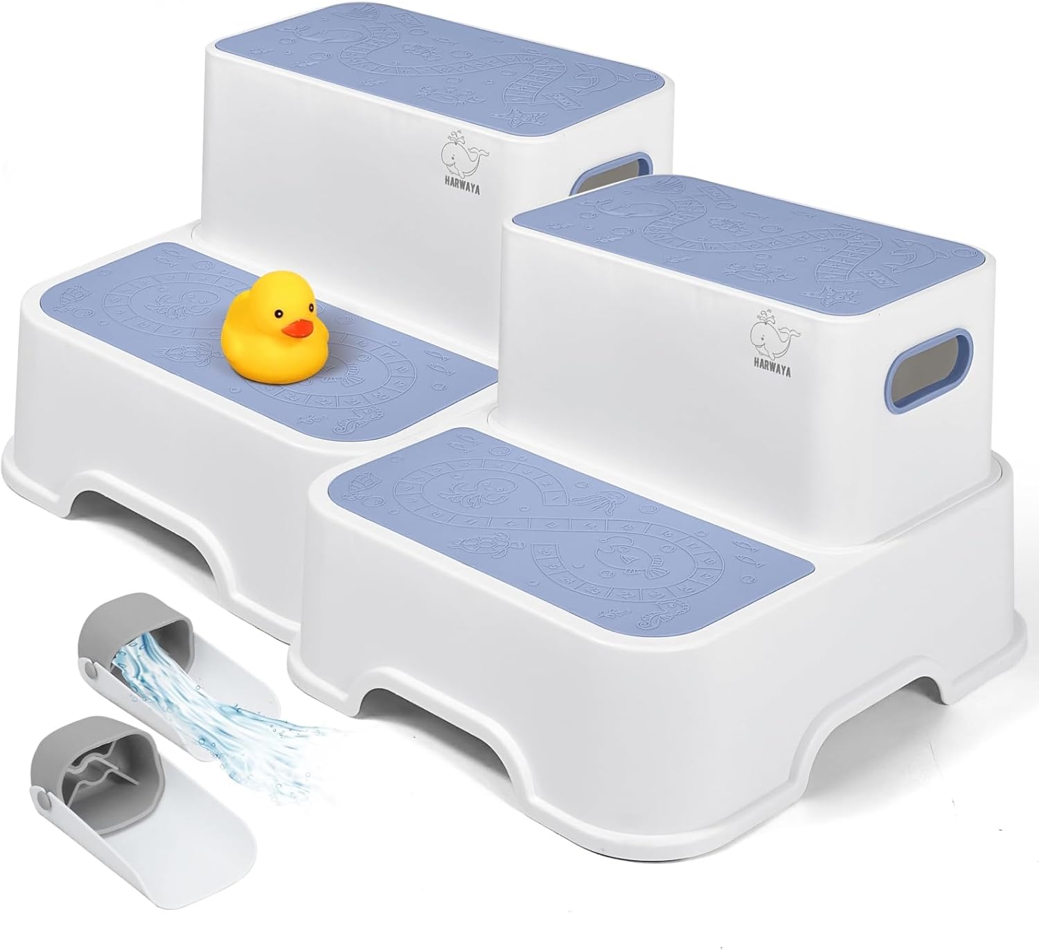 Blue Toddler Step Stool for Bathroom Sink and Potty Training