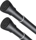 Shower Curtain Rod Black Tension Rod 45 to 77 in - No Drill Adjustable