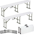 6ft Plastic Folding Bench 2 Pack - Portable Outdoor Seat with Handle