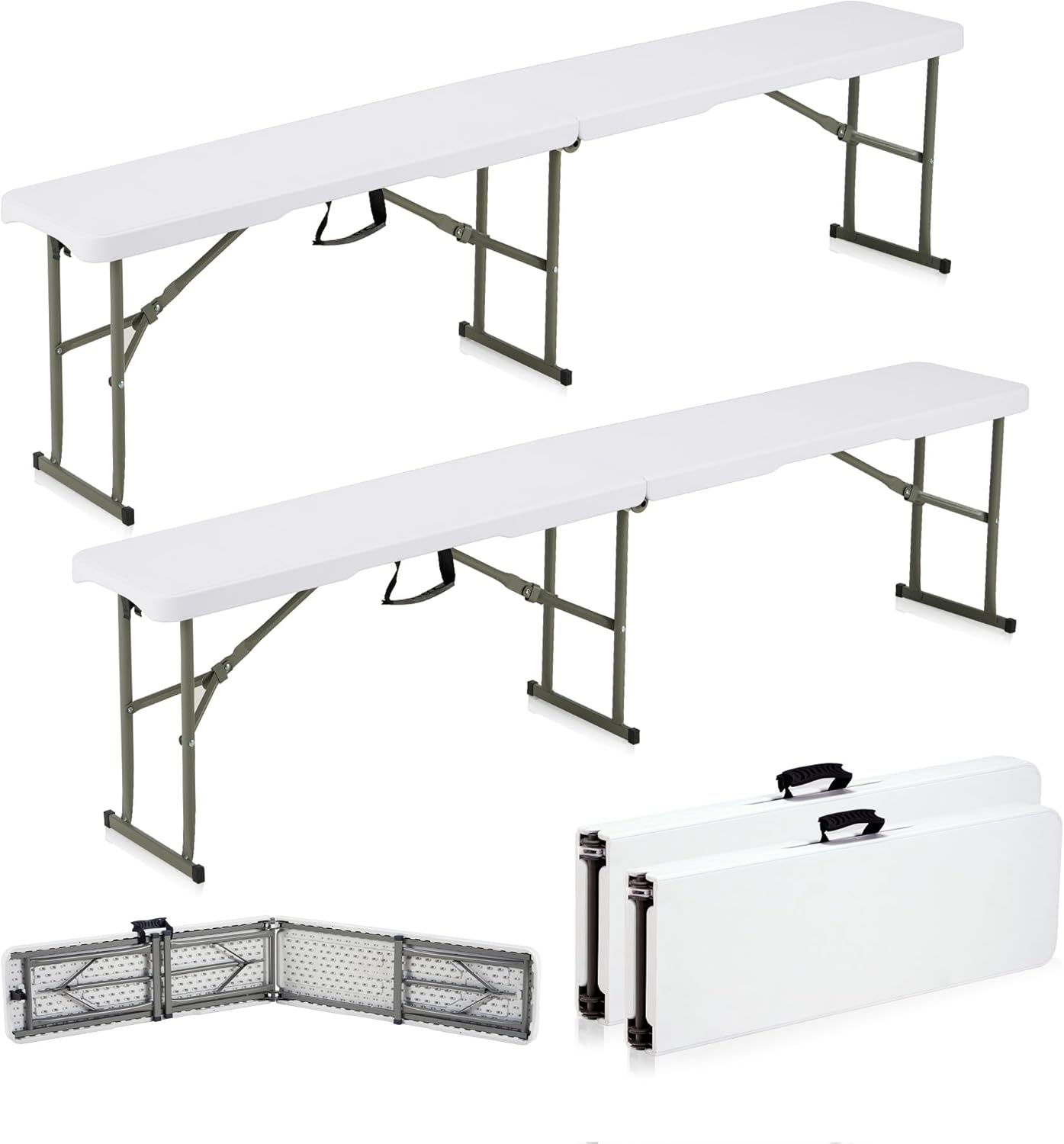 6ft Plastic Folding Bench for Outdoor Picnic and Camping Use
