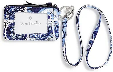 Women's Cotton Zip ID Case and Lanyard Combo for Everyday Use