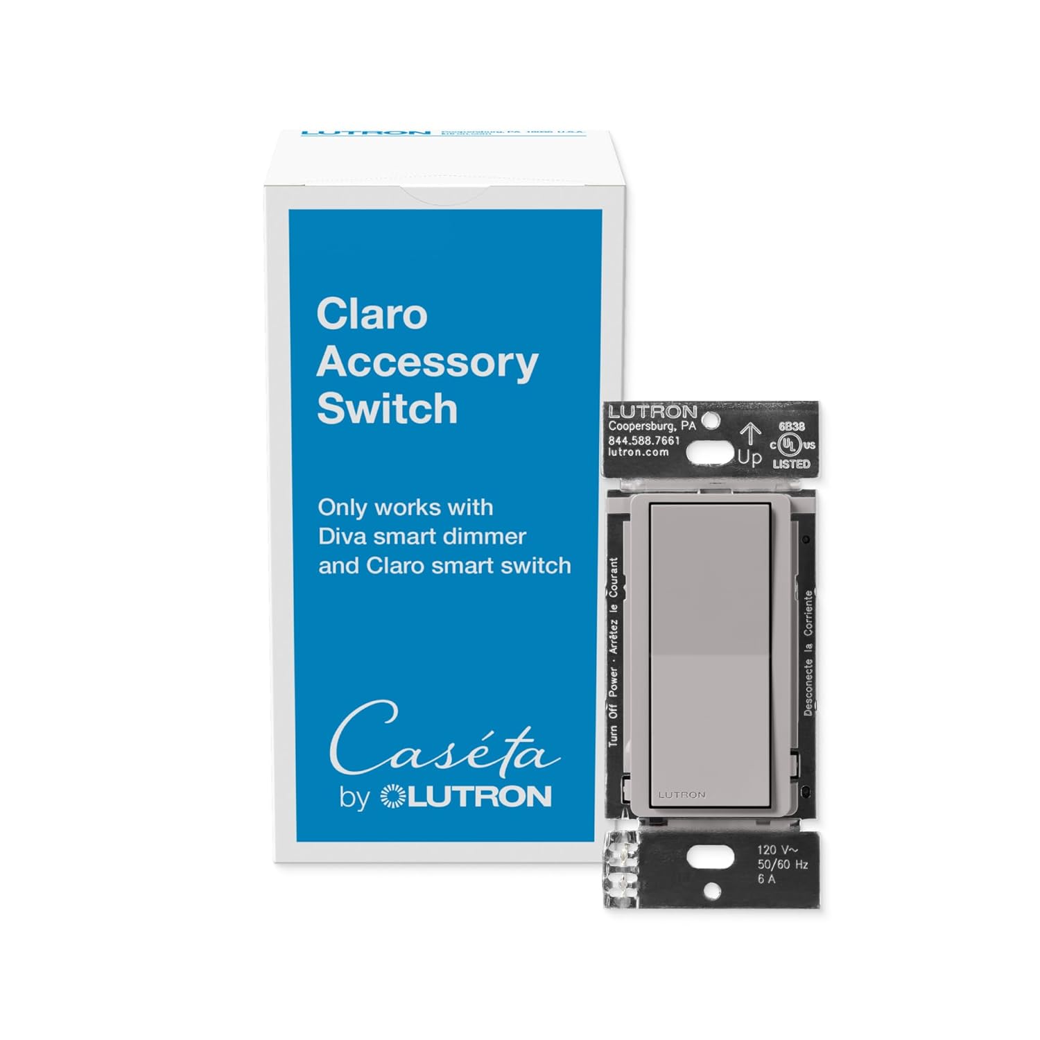 Lutron Caseta Smart Claro Accessory Switch for 3 Way Control