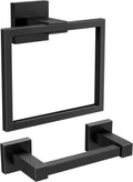 Toilet Paper Holder Set Wall Mount Matte Black - Space-Saving Pivoting