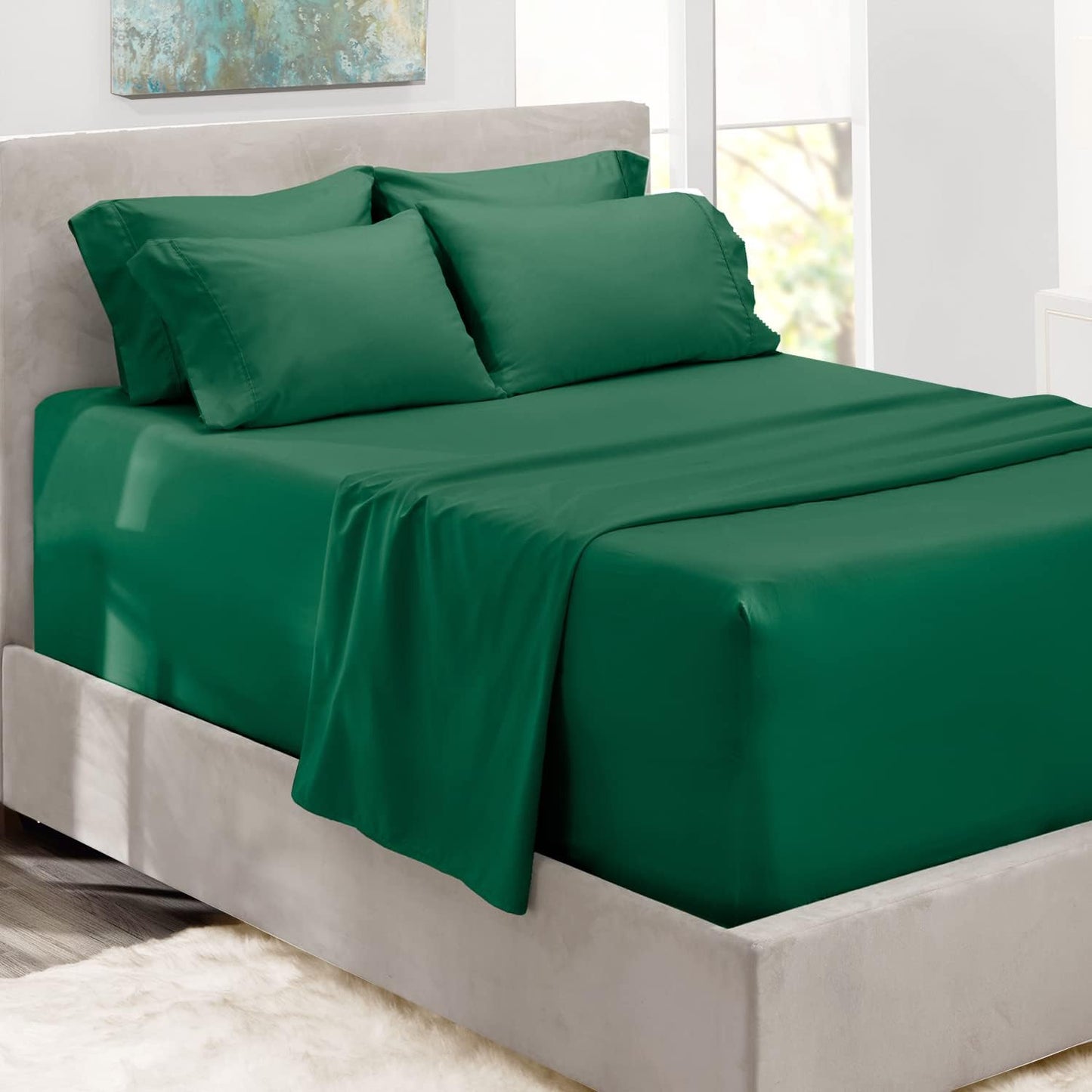 Luxury Soft 6 Piece Bed Sheet Set for California King Size