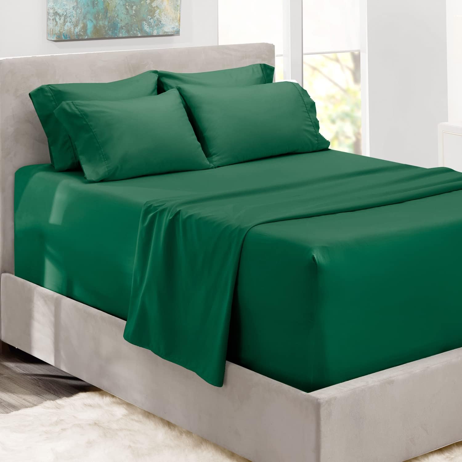Luxury Soft 6 Piece Bed Sheet Set for California King Size