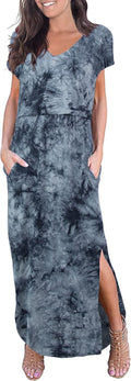 Smallshow Women's Maternity Nursing Dress Long Split - Easy Nursing