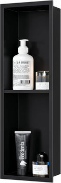 Stainless Steel Shower Niche with Dual Shelves for Organized Storage