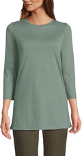 Lands' End Women's 3/4 Sleeve Supima Cotton Crewneck (Style WYJX)