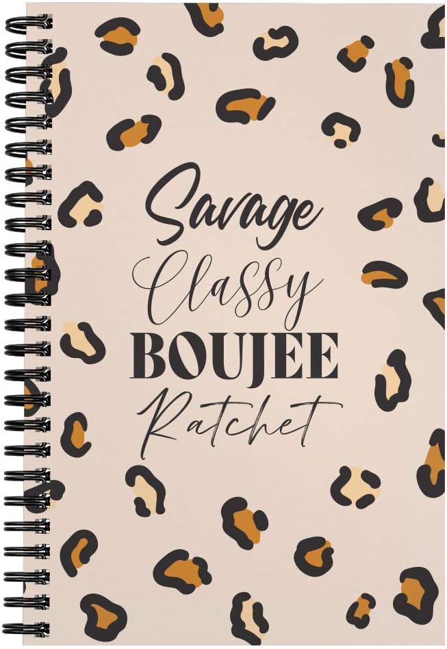 USA-Made Leopard Spiral Notebook: Durable, College Ruled, 120 Pages