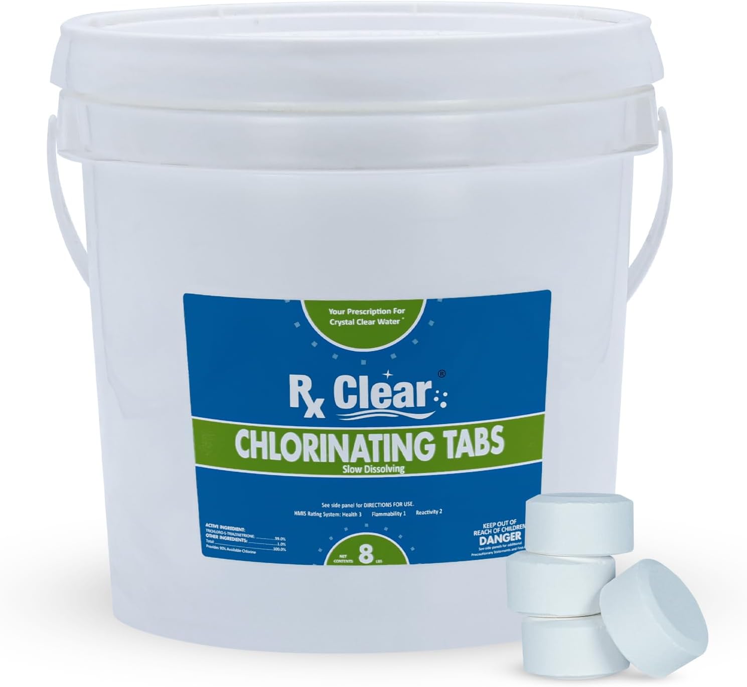 Rx Clear 1 Inch Chlorine Tabs for Effective Pool Sanitization