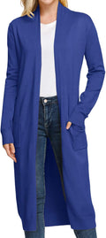 GRACE KARIN Essential Solid Open Front Maxi Cardigan - Comfortable
