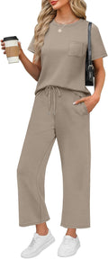 Two Piece Sets for Women Wide Leg Crop Pants - Travel Ready