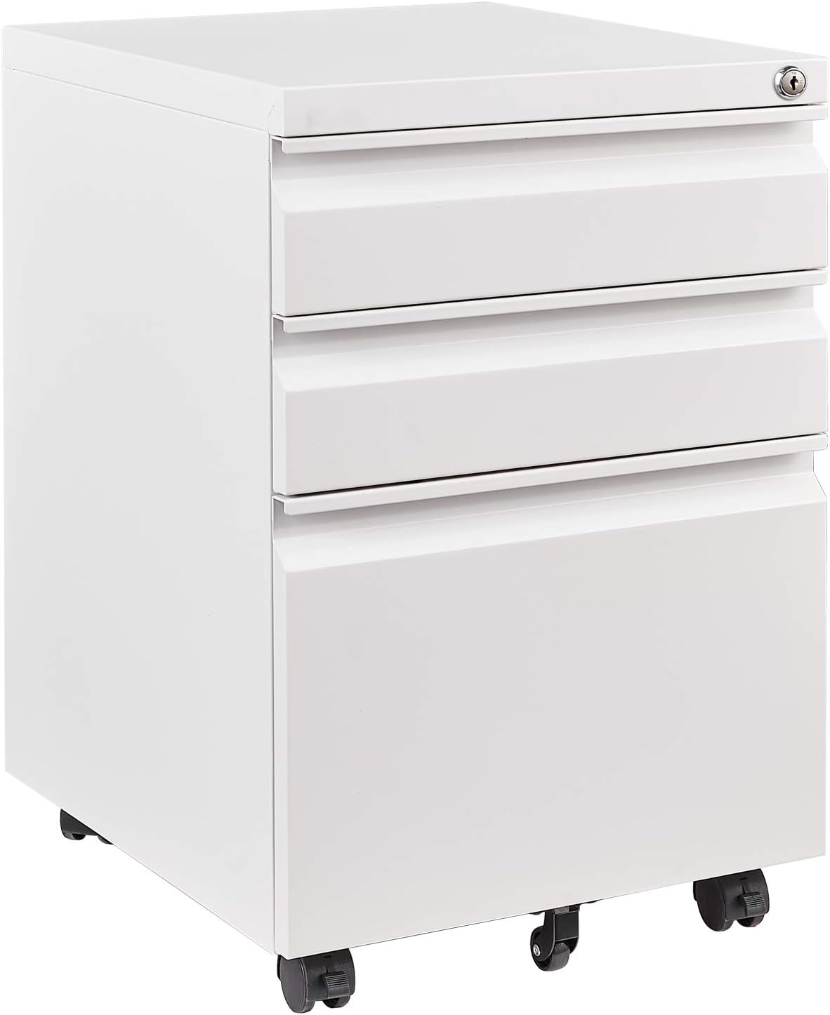 3 Drawer Mobile File Cabinet with Lock for Home Office Use