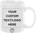 Custom Ceramic Coffee Mugs 11 oz Pack of 50 - White Bulk Cups