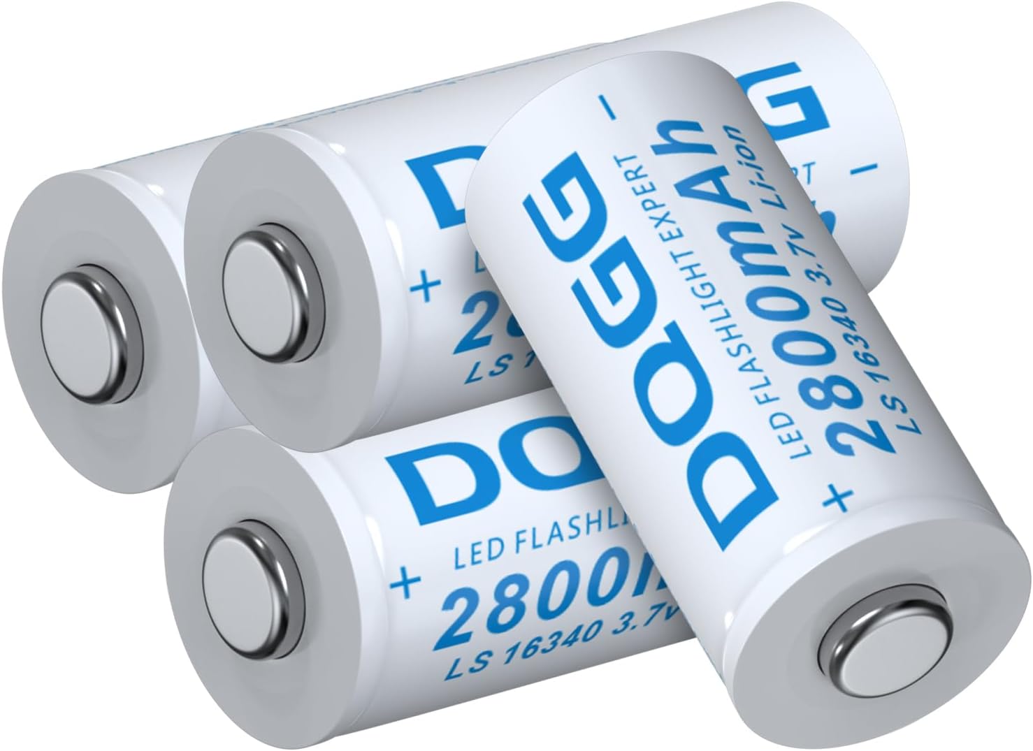 Long-lasting PAOWANG 16340 Rechargeable Batteries x4