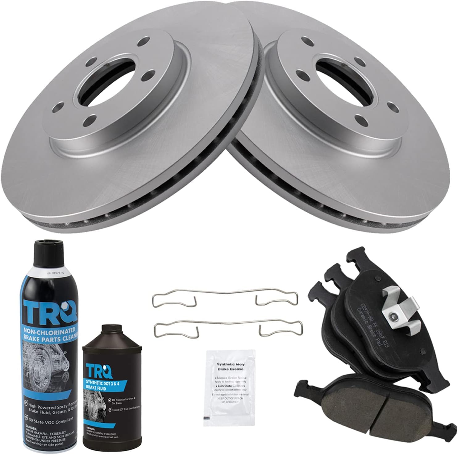 TRQ Front Brake Pad & Rotor Kit for 2010-2013 Ford Transit