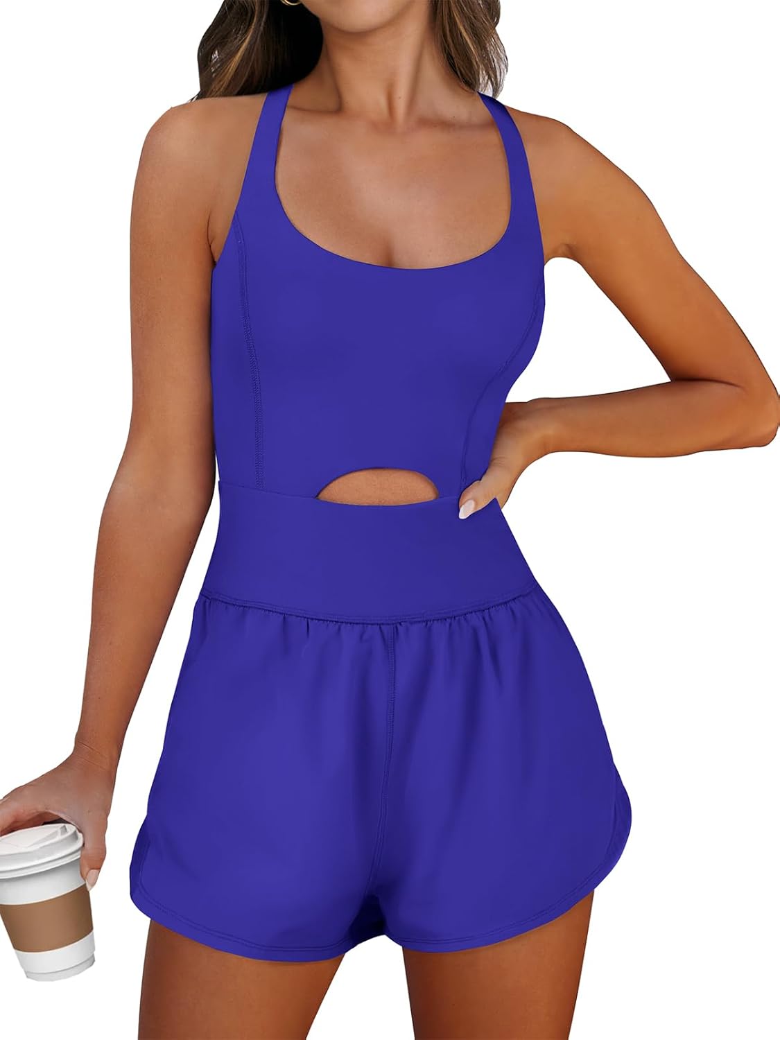 Caracilia Women's Workout Athletic Romper for Summer Exercise