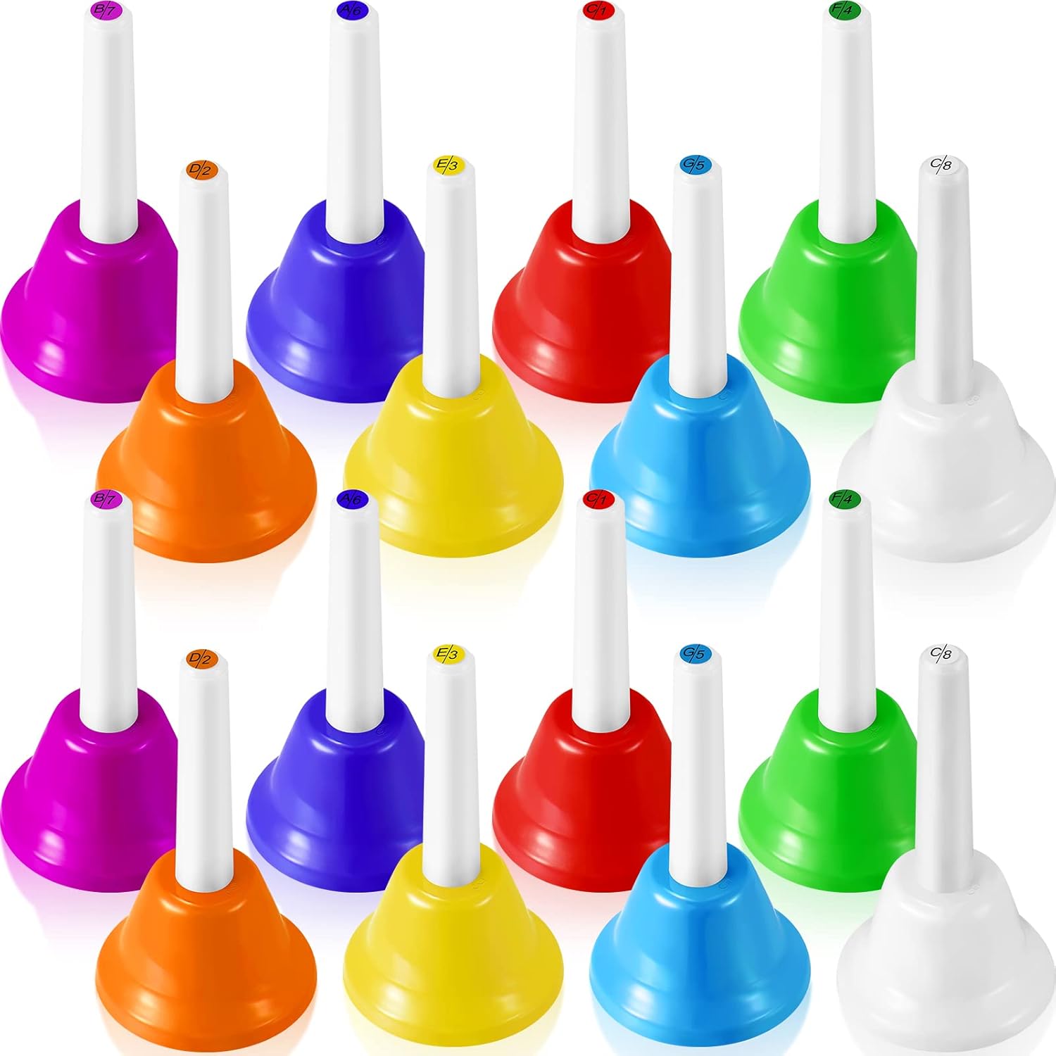 16 Pcs 8 Note Hand Bells Set for Kids Musical Fun and Learning