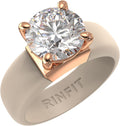 Silicone Ring for Women with 7mm Round Cubic Zirconia - Comfortable