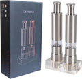 Stainless Steel Salt and Pepper Grinder Set - Manual Refillable Mills