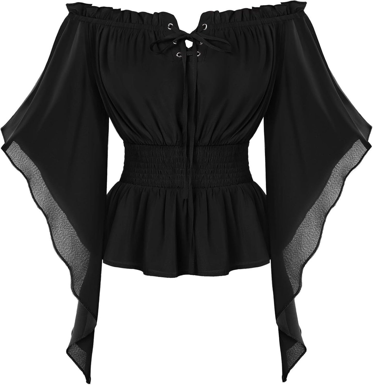 Scarlet Darkness Women Renaissance Off Shoulder Bell Sleeve Blouse