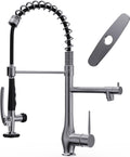 GIMILI Black Stainless Kitchen Faucet with Pull Down Sprayer - High
