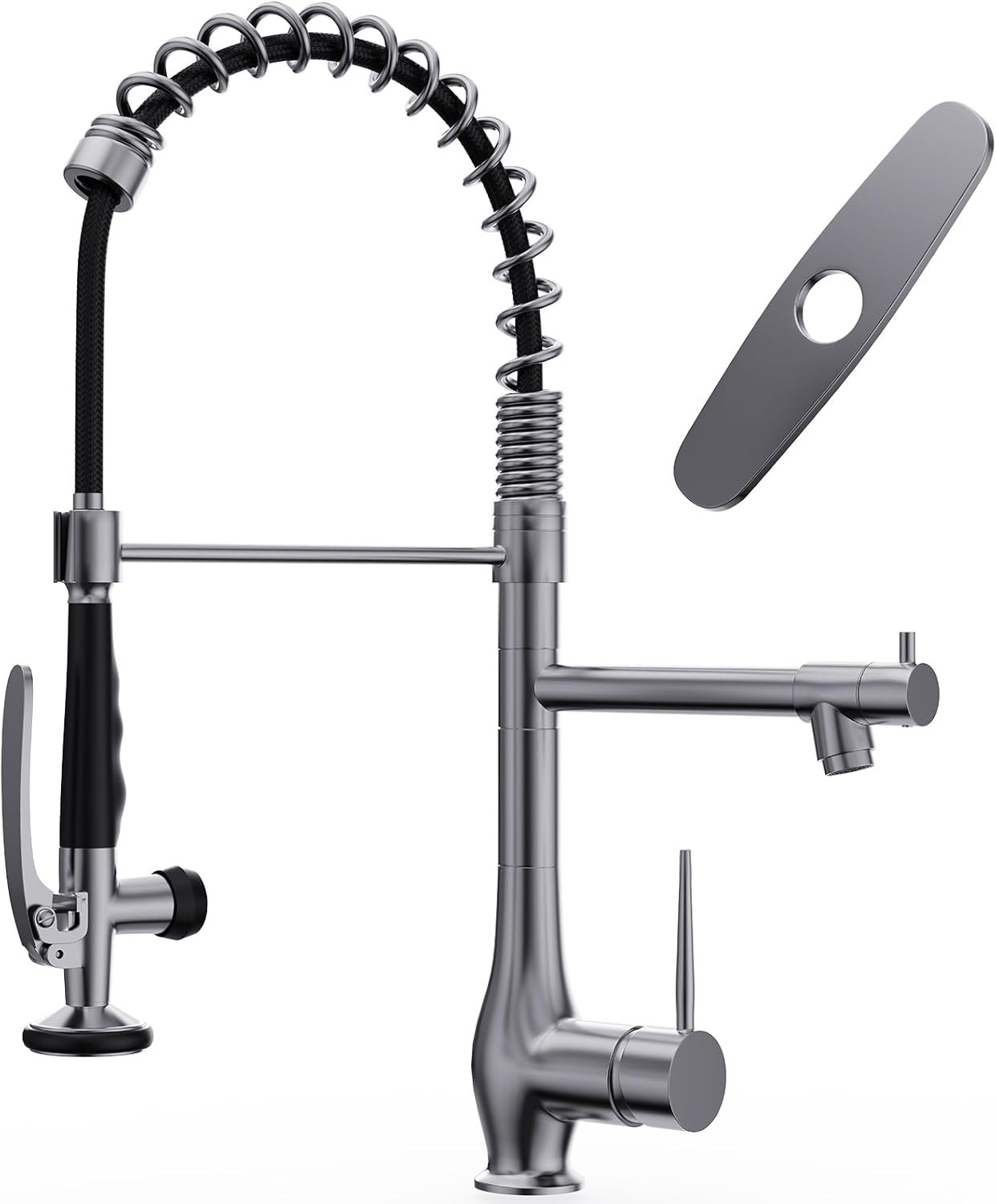 GIMILI Black Stainless Kitchen Faucet with Pull Down Sprayer
