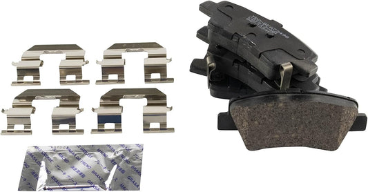 TRQ Rear Brake Pads Ceramic Hardware for Hyundai and Kia Models
