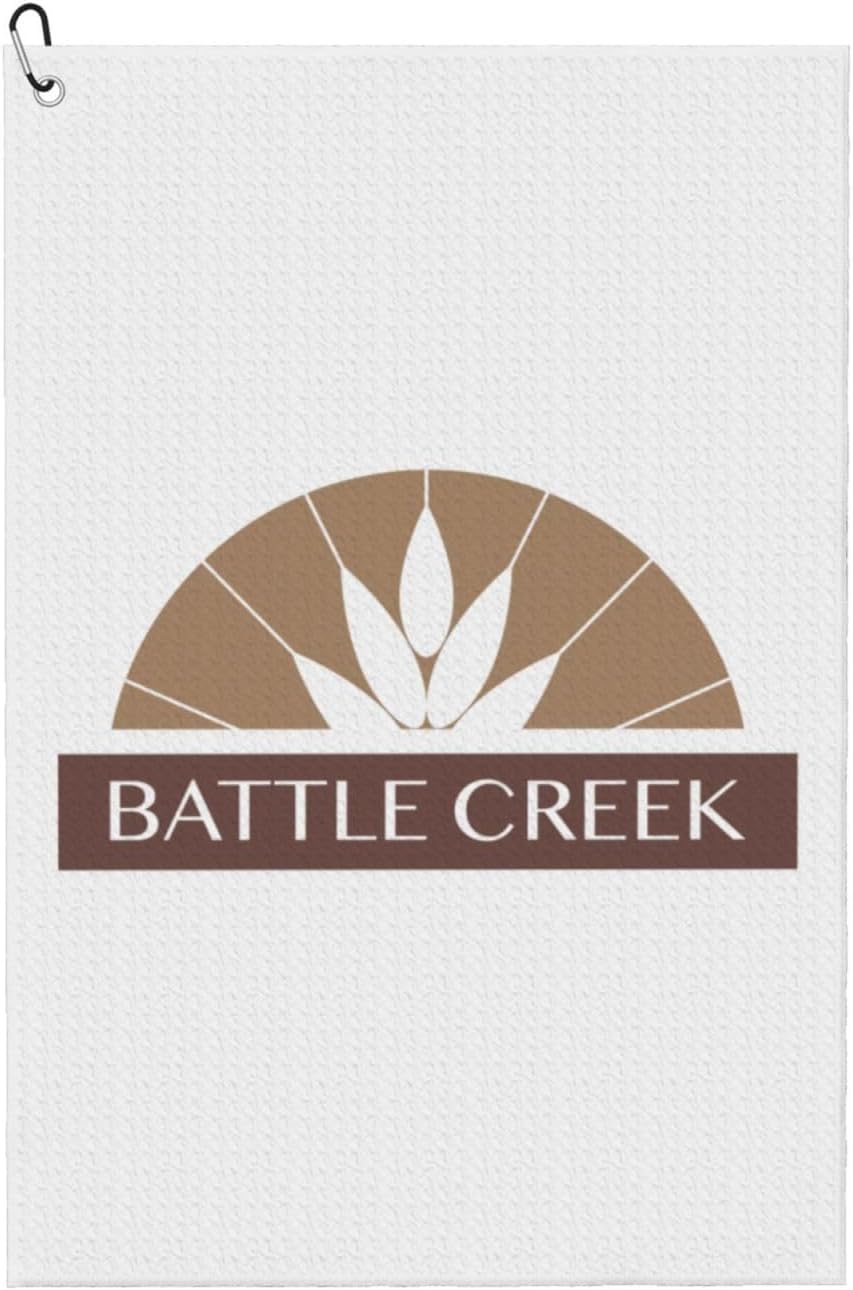 Battle Creek Flag Golf Towel - Microfiber with Carabiner Clip!