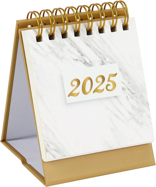 2024-2025 Standing Flip Desk Calendar, Marble Design, Easy-to-Read, Academic Year ~