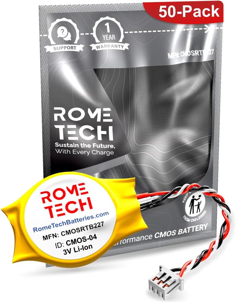 Rome Tech 50-Pack CMOS Battery for Dell Latitude E5400 E6410