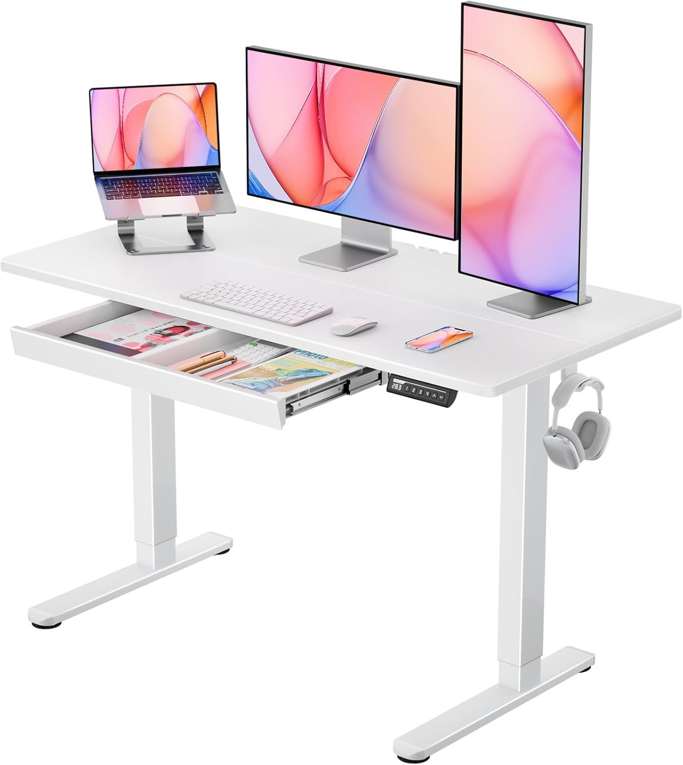 ErGear Electric Standing Desk: Height Adjustable, Spacious Drawers