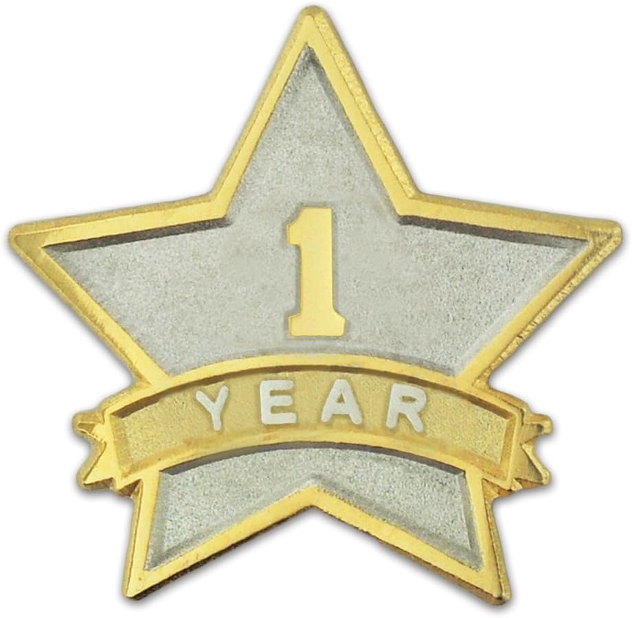PinMart Year Service Award STAR Lapel Pin for Employee Recognition
