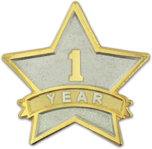 PinMart Year Service Award STAR Lapel Pin for Employee Recognition
