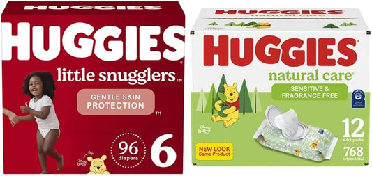 HUGGIES Diapers & Wipes Bundle: Size 6, Gentle Care