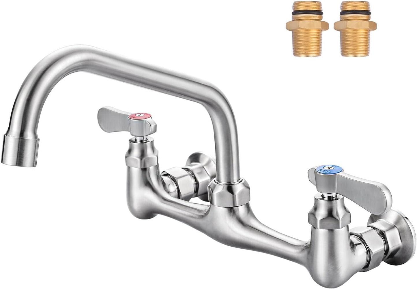 Brushed Nickel Commercial Sink Faucet with 8 Swivel Spout