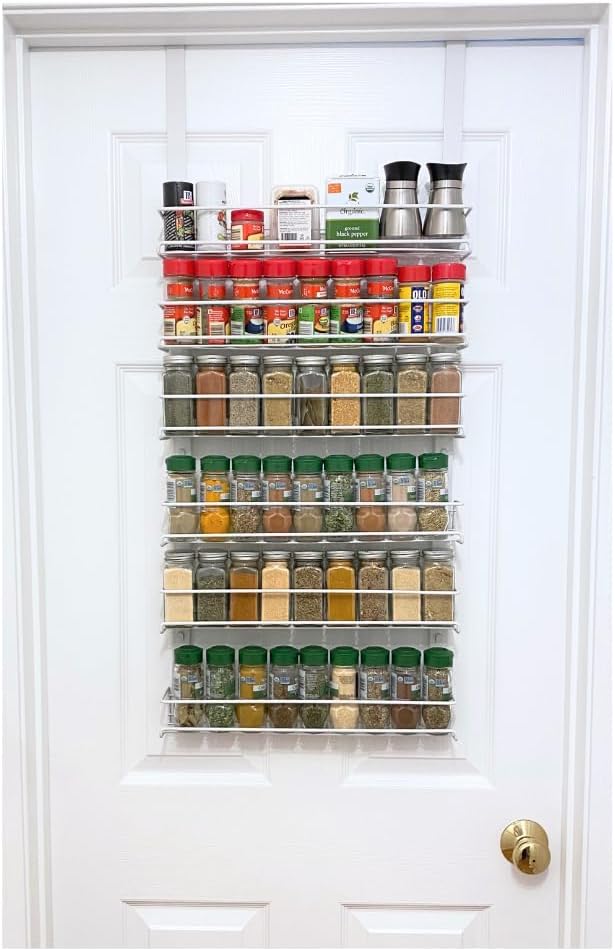 Evelots Over the Door Pantry Spice Rack Organizer - 6 Tier
