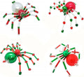Christmas Spiders Ornament Kit - Red & Green Beaded Tree Spiders