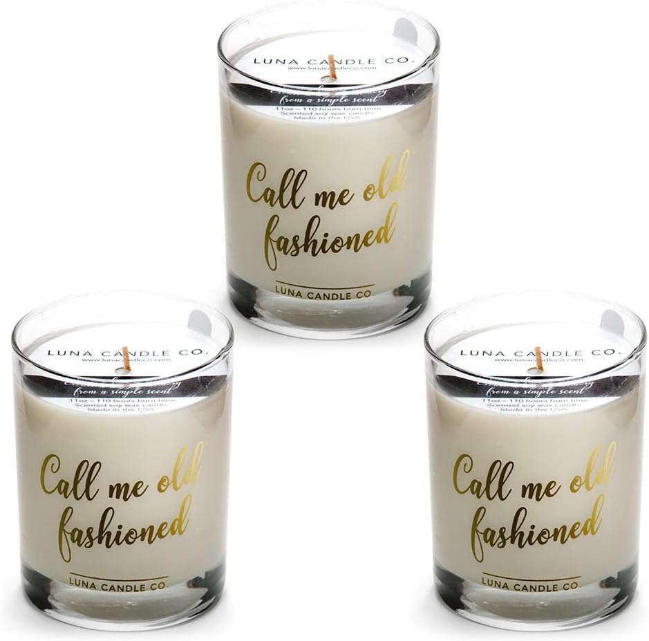 Spicy Bourbon Jar Candle - Strong Scented Soy Wax 3 Pack